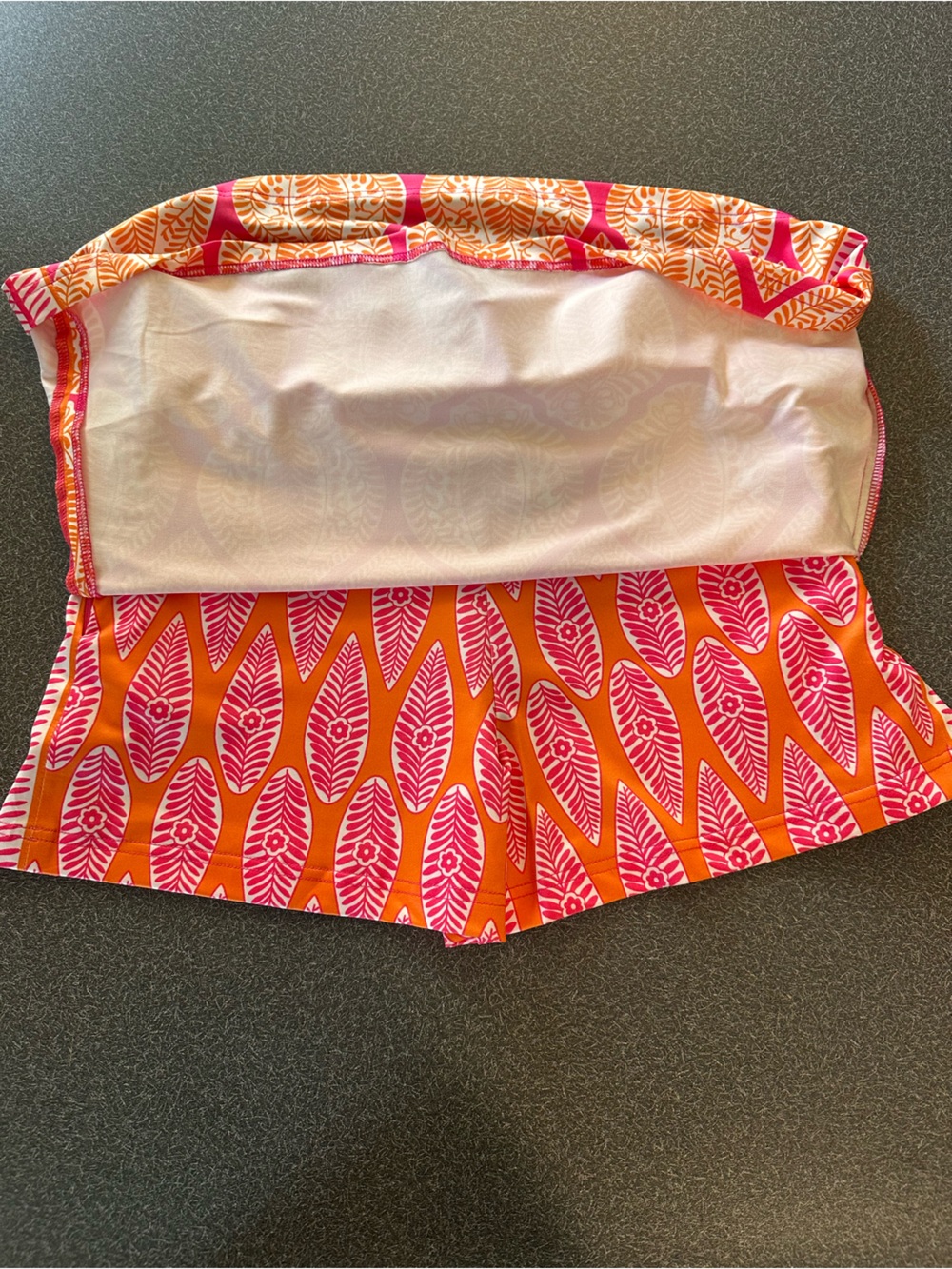 Gretchen Scott Arabesque Skippy Skort Pink Orange Jersey Golf Tennis L - Picture 4 of 7